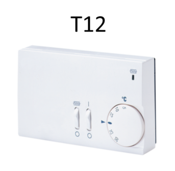 Thermostaat T12 2 ventilatorsnelheden/schakelaar dagelement