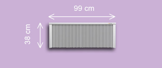 SN120  1.2 kw  RAL9010 38/99/8 cm  + thermostaat 530